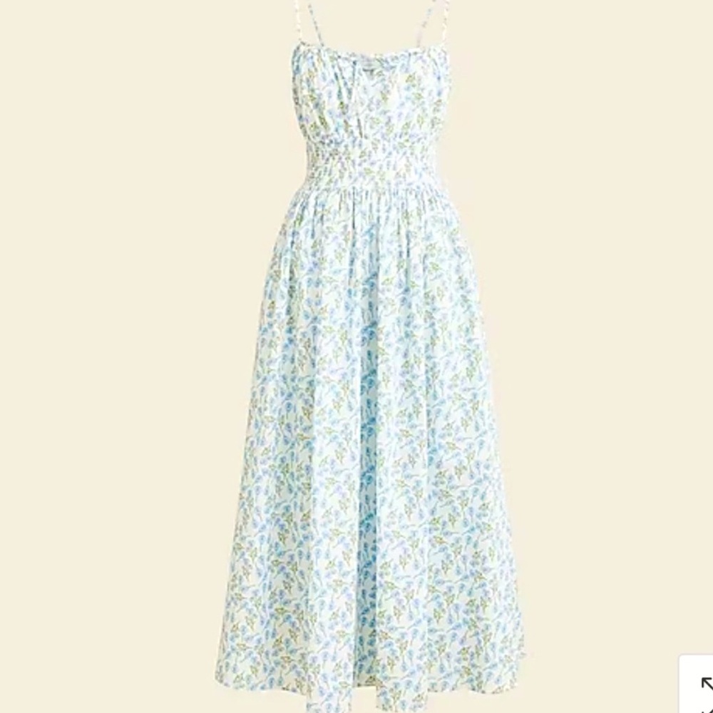 Smocked-waist dress in Liberty® Rose floral